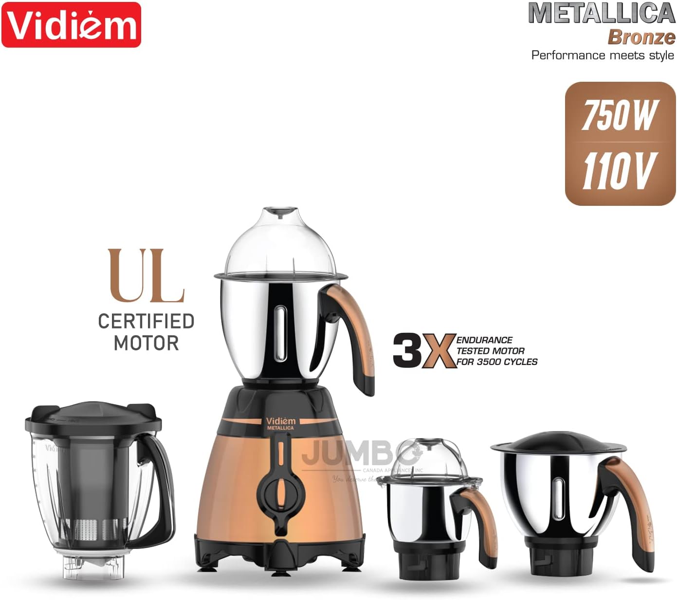 mixer pot price Vidiem Metallica BRONZE 750W / 110V Stainless Steel Jars
