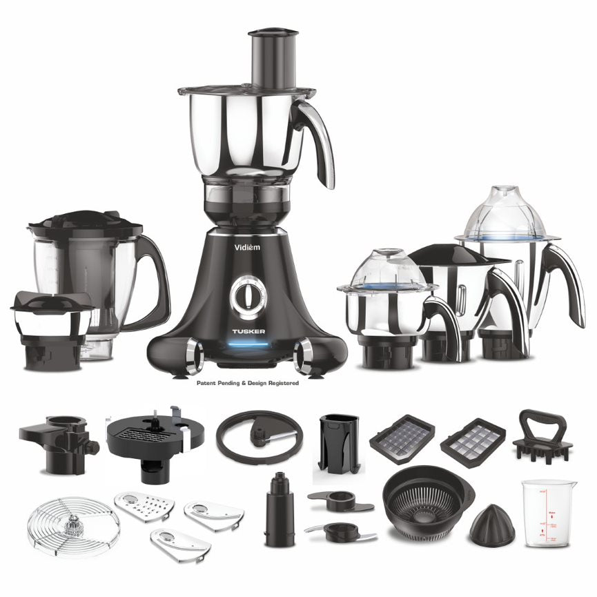 Vidiem Tusker Mixer Grinder 750W with UL Certified motor - 110 V with 6 Jars