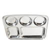 STAINLESS STEEL RECTANGULAR 5 SECTION PLATE-SET OF 2