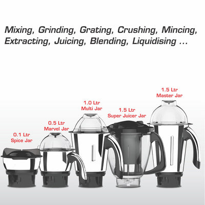 Vidiem Vstar Premium 750 Watts Mixer Grinder – 110V with 5 Jars