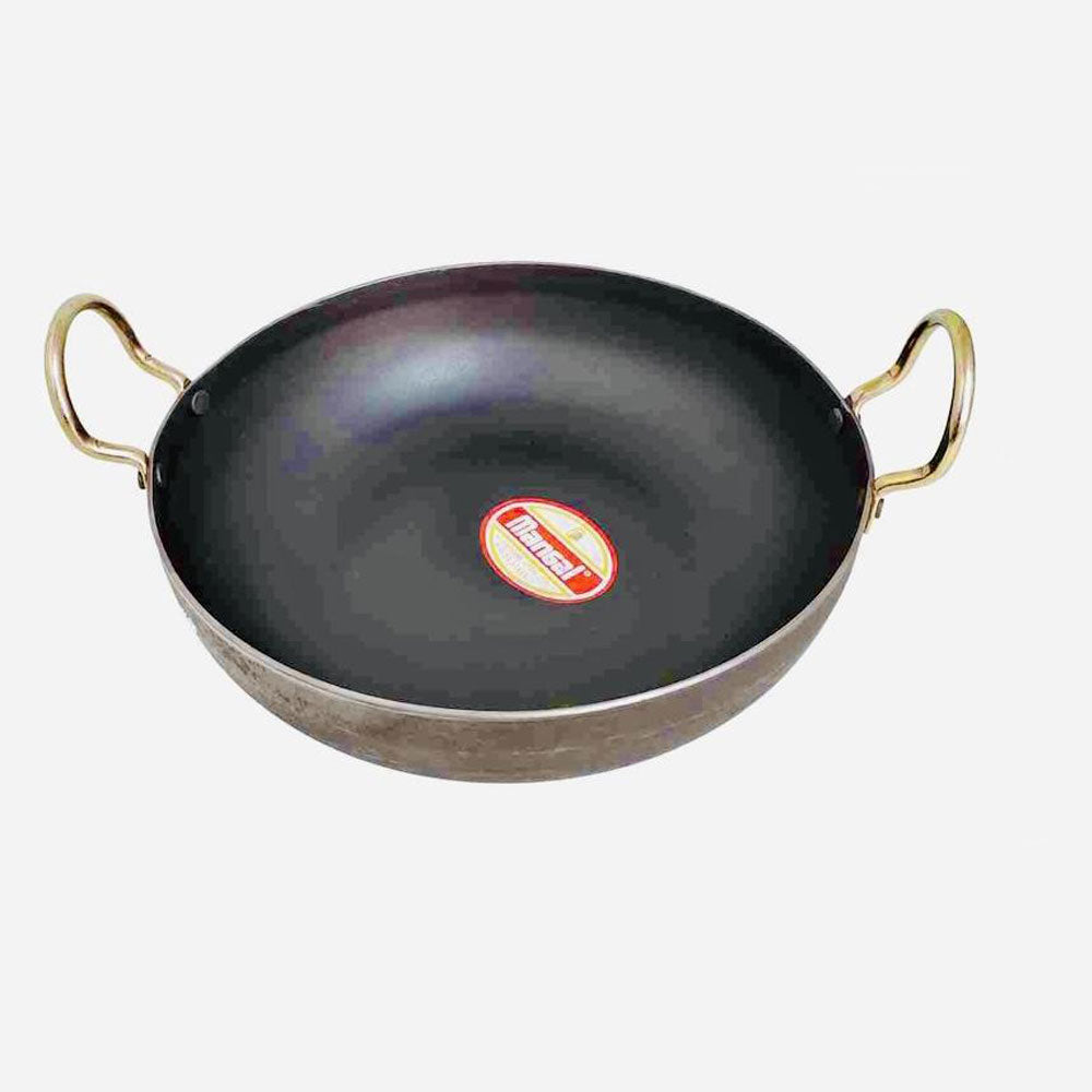 Iron Kadai Frying Pan for Cooking Pan Heavy Base Iron Multipurpose