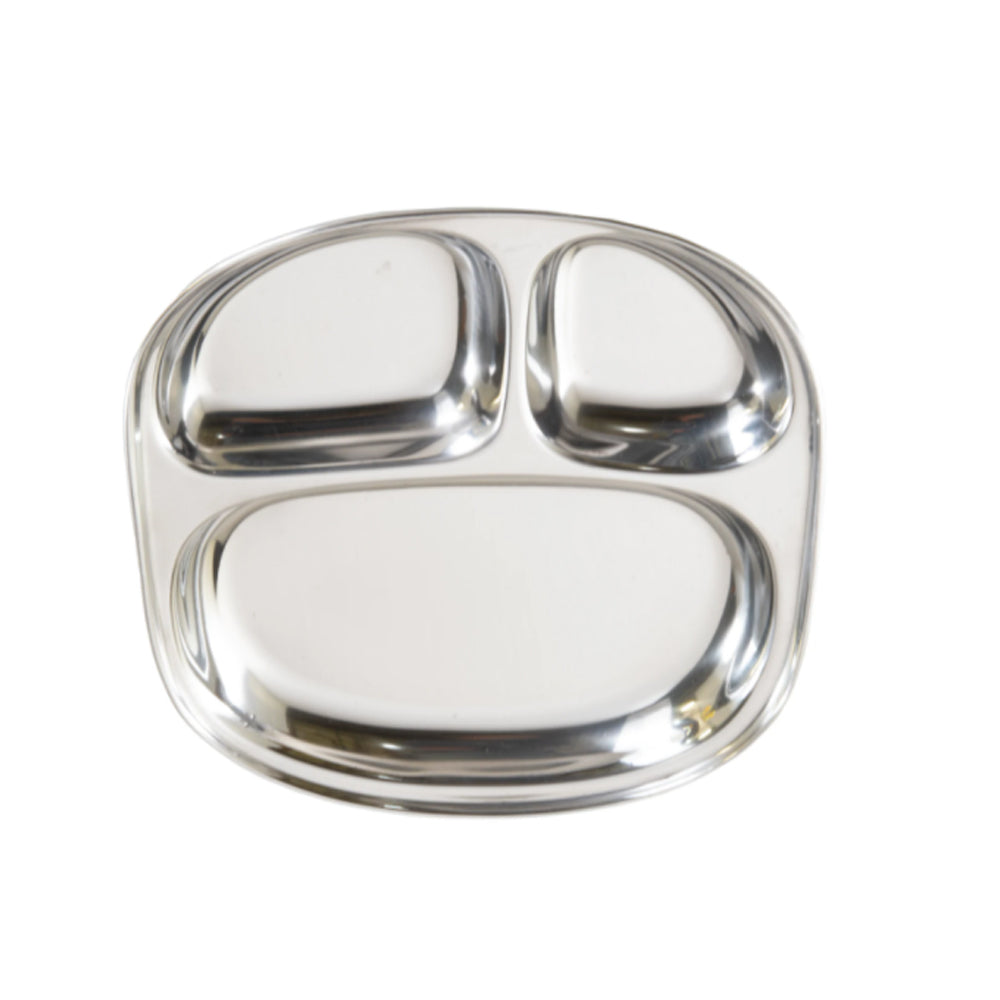 Stainless steel dinner sales plates with compartments